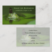 蝶々を鼻にかけたかわいいカエル 名刺 (正面/裏面)