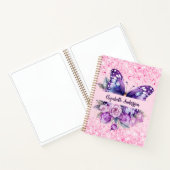 蝶々ピンクの紫色の花 ノートブック (内部)