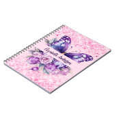 蝶々ピンクの紫色の花 ノートブック (左側)