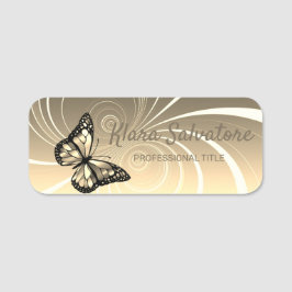 蝶々モダンのエレガントある雄大な黄色 名札