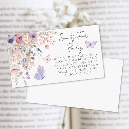 蝶々山花ベビーシャワー用本 エンクロージャーカード