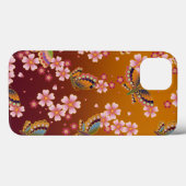 蝶々日本のアミド桜の花の金ゴールド Case-Mate iPhoneケース (裏面 (横))