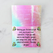 蝶々最高のの幸かわいらし運の祈り カード (内部)