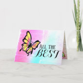 蝶々最高のの幸かわいらし運の祈り カード (正面)
