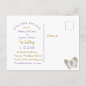 蝶々紫の写真日付はがきを保存 案内ポストカード (裏面)