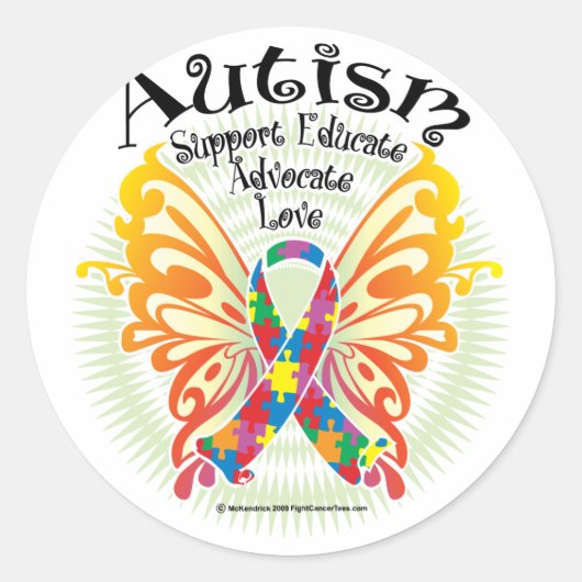 蝶々自閉症3 ラウンドシール (正面)
