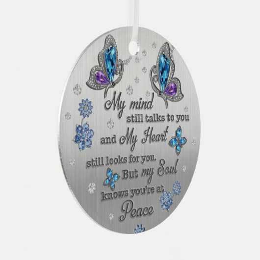 蝶々記念私の心はまだ話している メタルオーナメント (正面右)