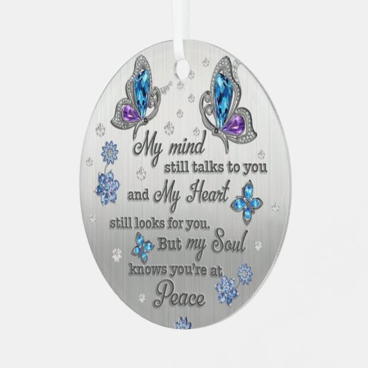 蝶々記念私の心はまだ話している メタルオーナメント (正面左)