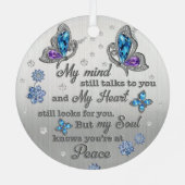 蝶々記念私の心はまだ話している メタルオーナメント (裏面)