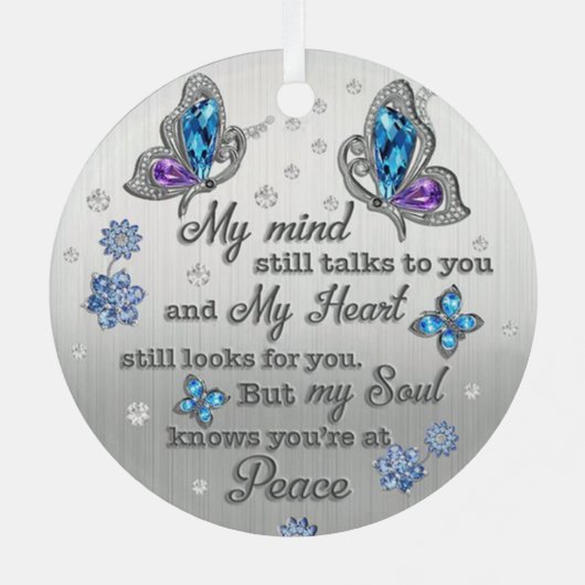 蝶々記念私の心はまだ話している メタルオーナメント (裏面)