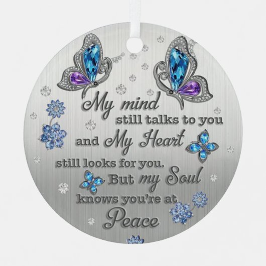 蝶々記念私の心はまだ話している メタルオーナメント (正面)