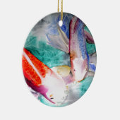 蝶々鯉の水彩画 日本の魚の芸術 セラミックオーナメント (右)