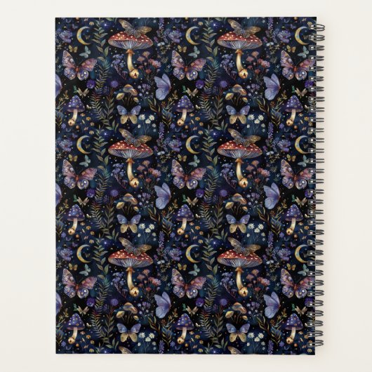 蝶々 キノコ & 植物の月夜模様 プランナー手帳 (裏面)