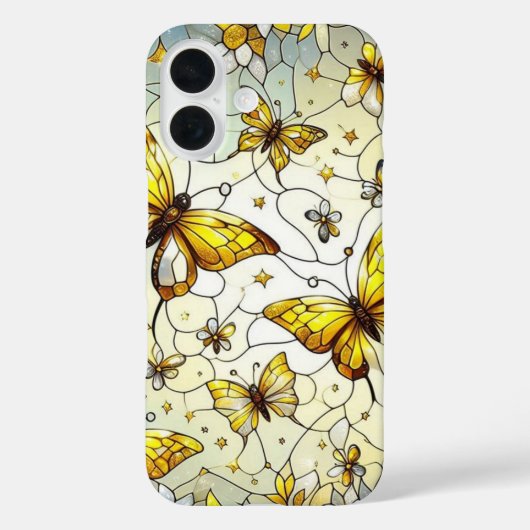 蝶々 ステンドグラス柄 Case-Mate iPhoneケース (裏面)