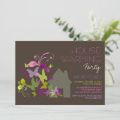 蝶々 デコ 葉 新居 お披露目パーティー 招待状 (スタンド正面)