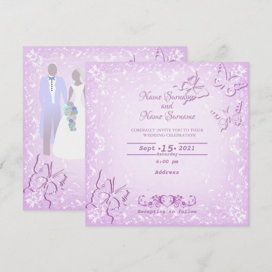 蝶々 招待状 (正面/裏面)