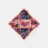 蝶々、 花の夢 & ゴールデンエレガンス スタンダードカクテルナプキン (角)