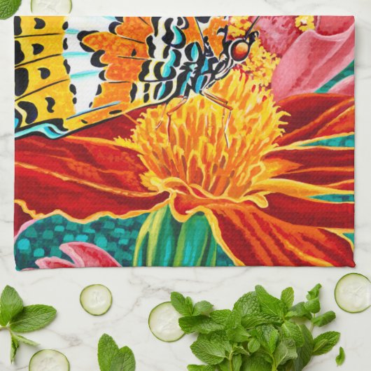 蝶々I キッチンタオル (折り畳み)