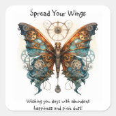 蝶あなたの羽を広げる幸運 スクエアシール (正面)