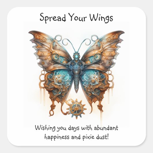 蝶あなたの翼を広げる スクエアシール (正面)