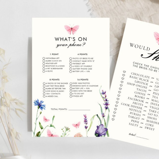 蝶あなたの電話で何のブライダルシャワーゲーム (クリエイターアップロード済み)