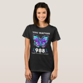 蝶あなた問題988自殺予防アウェア Tシャツ (正面フル)
