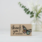 蝶ありがとうご注文QRコードクラフト 名刺 (スタンド正面)