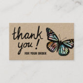 蝶ありがとうご注文QRコードクラフト 名刺 (正面)