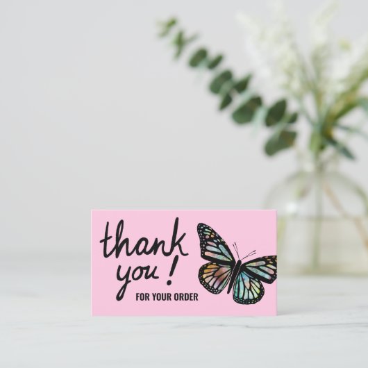 蝶ありがとうご注文QRコード 名刺 (スタンド正面)