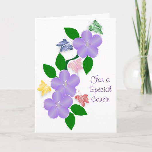 蝶いこパーソナライズされたの誕生日 カード (正面)