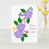 蝶いこパーソナライズされたの誕生日 カード (黄色い花)