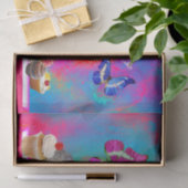 蝶おいしいカップケーキ，カラフル誕生日 薄葉紙 (ギフト)