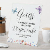 蝶おむつケーキ推測ベビーシャワーゲーム 台座サイン (インサイチュ)