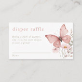 蝶おむつラッフルピンクフローラ野草 エンクロージャーカード (正面)