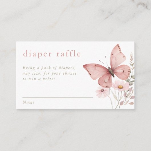 蝶おむつラッフルピンクフローラ野草 エンクロージャーカード (正面)