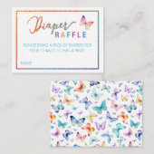 蝶おむつラッフルベビーシャワーカード エンクロージャーカード (正面/裏面)