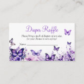 蝶おむつラッフルベビーシャワーパープルフローラ エンクロージャーカード (正面)