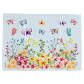 蝶おもしろいハッピーイースター日 ラージペーパーバッグ (裏面)