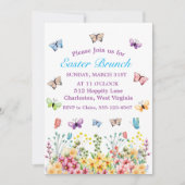 蝶おもしろいハッピーイースター日 招待状 (正面)