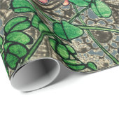 蝶およびアンティークレース模様ギフトラッピング ラッピングペーパー (ロールコーナー)