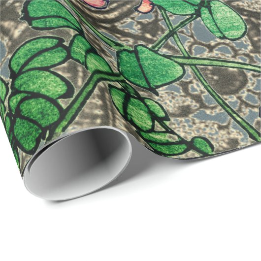 蝶およびアンティークレース模様ギフトラッピング ラッピングペーパー (ロールコーナー)