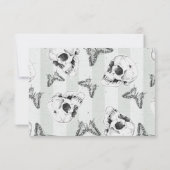 蝶およびスカルRSVPカード 出欠カード (裏面)