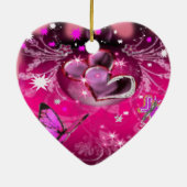 蝶およびハート セラミックオーナメント (裏面)