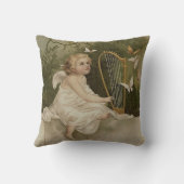 蝶およびハープとの少し微笑の天使 クッション (裏面)