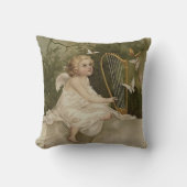 蝶およびハープとの少し微笑の天使 クッション (正面)
