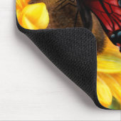 蝶およびヒマワリ マウスパッド (コーナー)