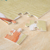 蝶およびピンクの花を持つキツネ ジグソーパズル (側面)