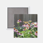 蝶および円錐形の花 マグネット (正面/裏面)