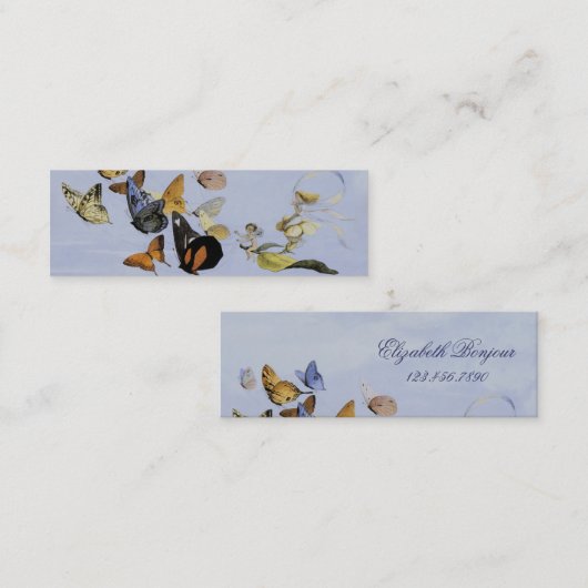 蝶および妖精の~の細い名刺 スキニー名刺 (正面/裏面)