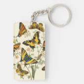 蝶および幼虫のカラフルな収集 キーホルダー (裏面)